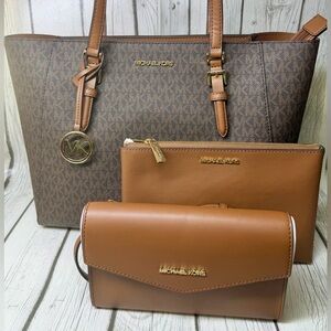 BRAND NEW Michael Kors Charlotte Large 3-in-1 Signature Logo Tote Bag